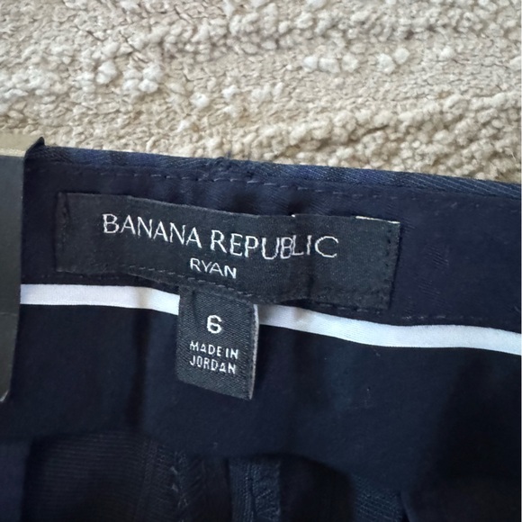 Banana Republic Ryan blue navy plaid wool trousers dress pants 6 new - Picture 3 of 13